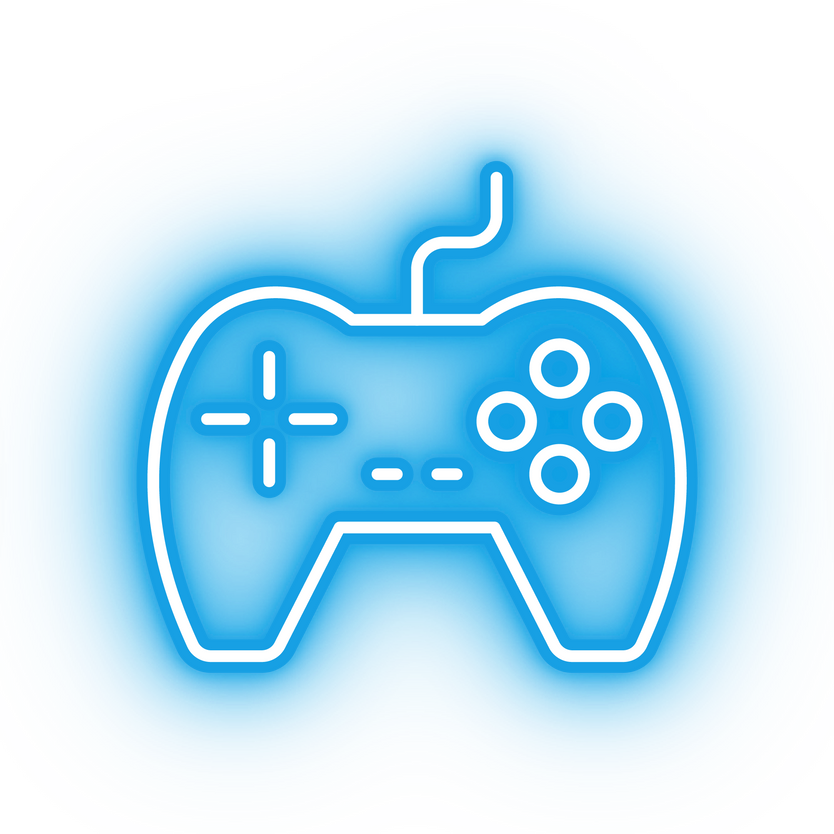 Neon blue controller icon